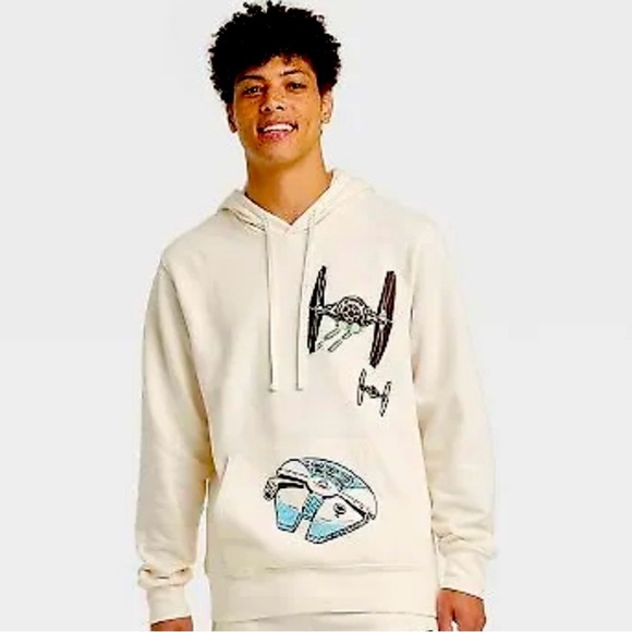 Disney 100 Star Wars Hoodie Sweatshirt Shirt Tie Fighter Falcon Hans Solo XXL - Picture 3 of 10